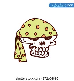   skull cartoon icon. vector illustration.