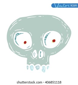 skull cartoon icon. vector illustration. silhouette black