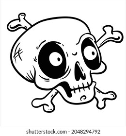 skull cartoon illustration isolated on white