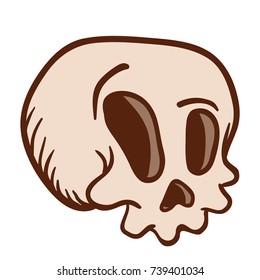 skull cartoon illustration isolated on white