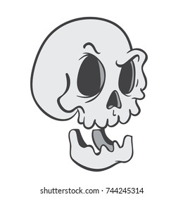 skull cartoon illustration isolated on white