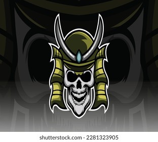 skull cartoon mascot logo desing