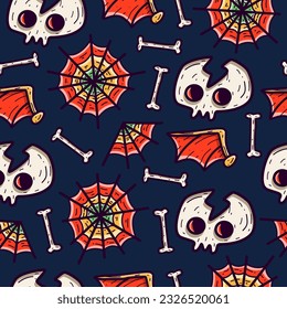 Skull cartoon pattern illustration design