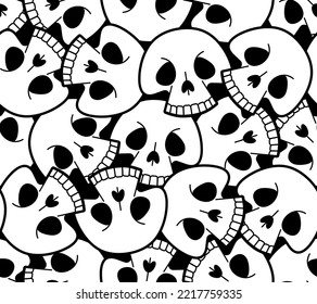 Skull cartoon Pattern seamless. funny skeleton Background. bone texture