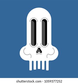Skull cartoon style. Head of skeleton. Vector illustration
