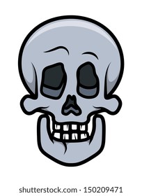 Skull Cartoon Tattoo - Vector Cartoon Illustration