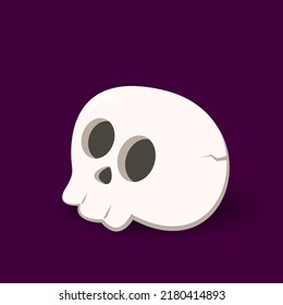 Skull cartoon vector Halloween on Background. Vector illustration.