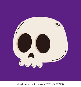 Skull cartoon vector Halloween on Background. Vector illustration.