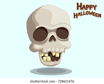 Skull cartoon vector Halloween on Background.Vector illustration.