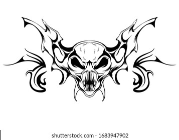 skull cemetery grave gothic tattoo sticker symbol logotype