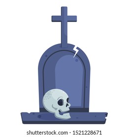 skull cemetery grave grey isolated on white