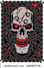 skull, chain, vector, motorcycle, wrench, illustration, design, wrenches, tattoo, art, motor, human, black, background, symbol, white, sprocket, sign, crossed, cartoon, emblem, engine, badge, tools