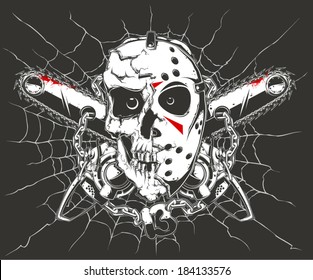 Skull and chainsaw