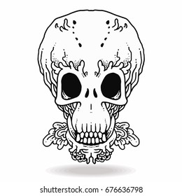 Skull character design is unique. Welcome to Halloween
