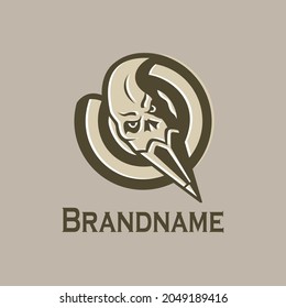 Skull character pencil logo, suitable for business logos, brands, teams, communities, etc.