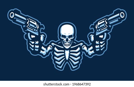 skull character with two guns