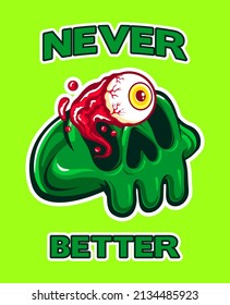 skull character vector popping eyeball