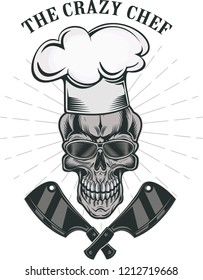 skull chef and crossed cleavers