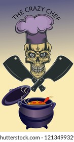 skull chef and crossed cleavers