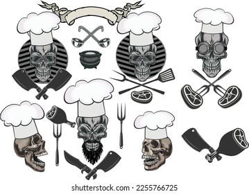 skull chef and crossed cleavers