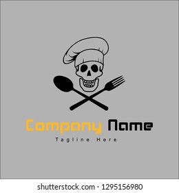 skull chef logo design