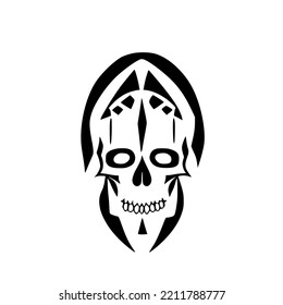 Skull Cherokee Tribal Tattoo Design Vector