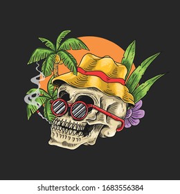 skull chill tropical holiday summer spring 