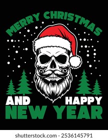 Skull and Christmas deign vector graphics