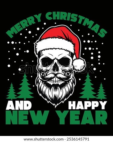Skull and Christmas deign vector graphics