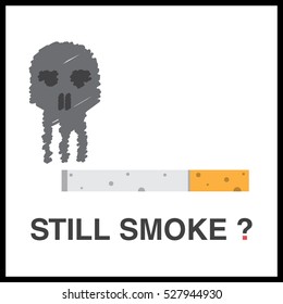 Skull from a cigarette.Still smoke?