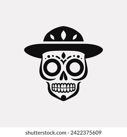 Skull cinco de mayo icon - Simple Vector Illustration