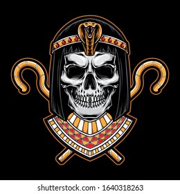 skull cleopatra head vector logo