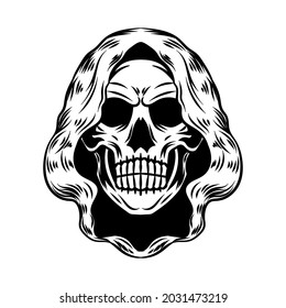 Skull with cloak vector illustration
