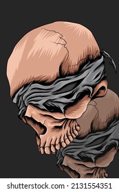 Skull with cloth vector illustration