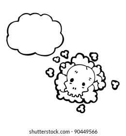 skull in cloud cartoon