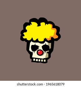 The skull with a clown character seems more suitable for t-shirt images, it can also be used for your business brand .