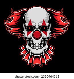 skull clown illustration for tshirt
