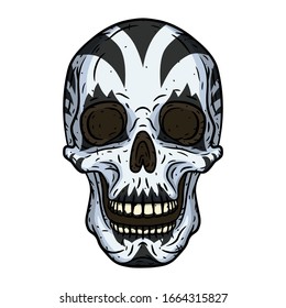 Skull. Clown skull isoleted in white background