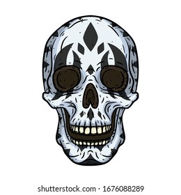 Skull. Clown skull isoleted in white background