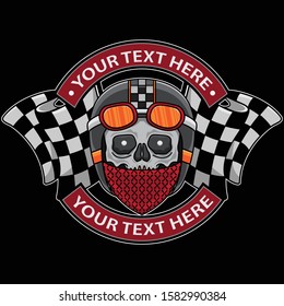 skull club motorcycle logo, vector EPS 10