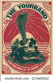 Skull Cobra Gig Poster Flyer Template 