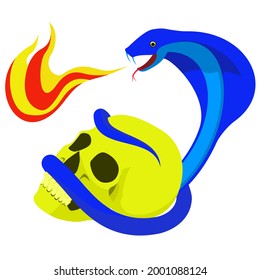 skull and cobra vector art