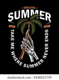 skull and coconut tree. For t-shirts, stickers and other similar products.