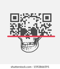 skull OR code graphic illustration