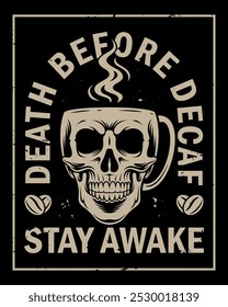 Skull coffee mug vector design