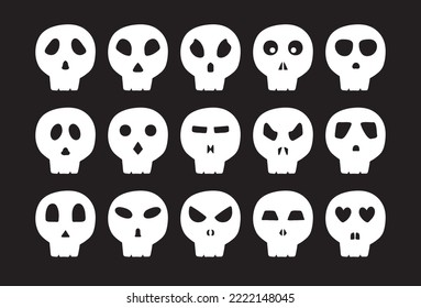 Skull collection set design illustration. 