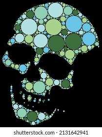 skull color circle vector symbol