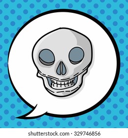skull color doodle, speech bubble