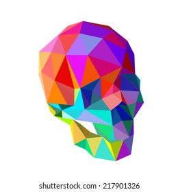 skull of colored triangles