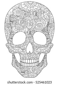 Skull coloring book adults